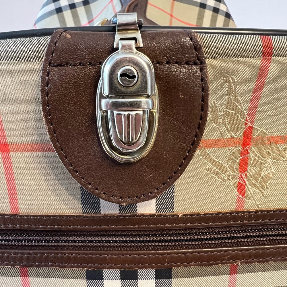 Burberry Nova Check Boston Bag Canvas Beige Brown‎ gold 100% authentic - Picture 16 of 16